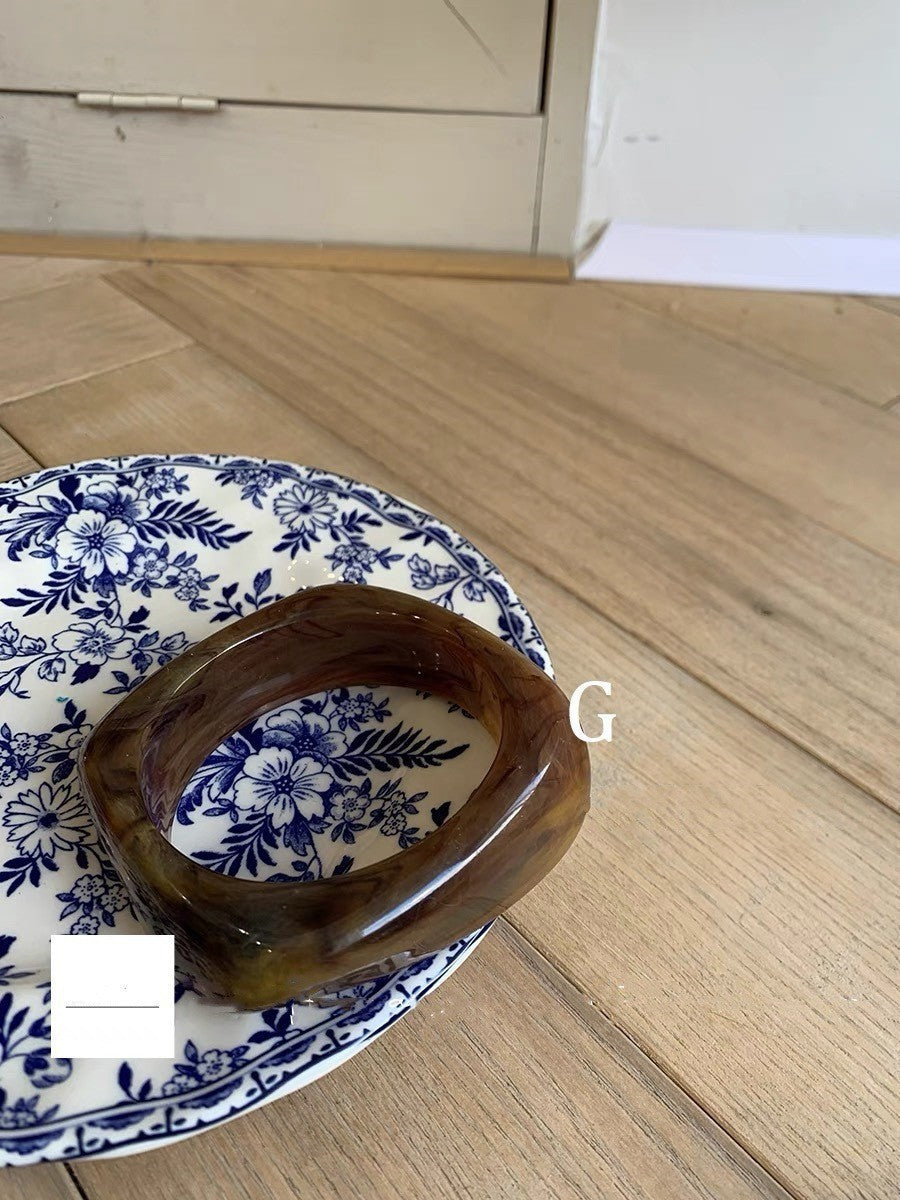 Wholesale Vintage Acrylic Geometric Irregular Ring Resin Bracelet